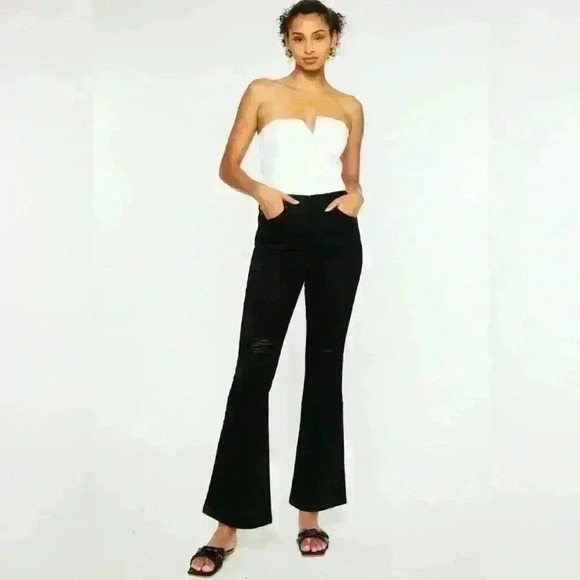 🎉Host Pick times 2 🎉KanCan Petite Black high rise bootcut jeans size 1/24 - Picture 1 of 11